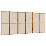6-Panel Room Divider Taupe 420x180 cm - Front View