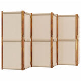 6-Panel Room Divider Taupe 420x180 cm - Side View