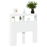 Headboard Cabinet with LED White 100 cm - 45-Degree Angle
