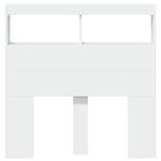 Headboard Cabinet with LED White 100 cm