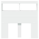 Headboard Cabinet with LED White 100 cm - Rear View