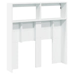 Headboard Cabinet with LED White 100 cm