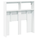 Headboard Cabinet with LED White 100 cm - Low Angle