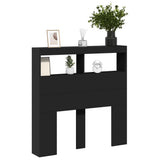 Headboard Cabinet with LED Black 100 cm - 45-Degree Angle