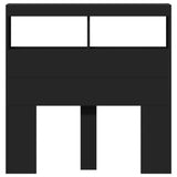 Headboard Cabinet with LED Black 100 cm