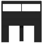Headboard Cabinet with LED Black 100 cm