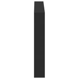 Headboard Cabinet with LED Black 100 cm - Close-Up Angle