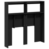 Headboard Cabinet with LED Black 100 cm - Low Angle