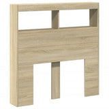 Headboard Cabinet with LED Sonoma Oak 100 cm - Side View