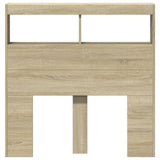 Headboard Cabinet with LED Sonoma Oak 100 cm