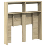 Headboard Cabinet with LED Sonoma Oak 100 cm - Low Angle
