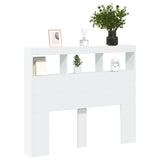 Headboard Cabinet with LED White 120 cm - 45-Degree Angle