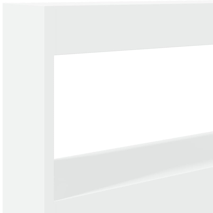 Headboard Cabinet with LED White 120 cm