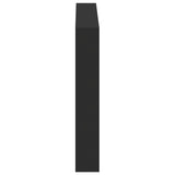 Headboard Cabinet with LED Black 120 cm - Close-Up Angle