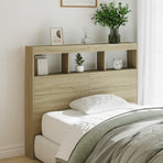 Headboard Cabinet with LED Sonoma Oak 120 cm