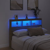 Headboard Cabinet with LED Sonoma Oak 140 cm - Top-Down View