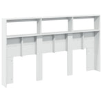Headboard Cabinet with LED White 180 cm