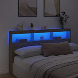 Headboard Cabinet with LED Sonoma Oak 180 cm - Top-Down View