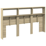 Headboard Cabinet with LED Sonoma Oak 180 cm - Low Angle