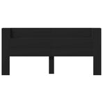 Headboard Cabinet with LED Black 220 cm