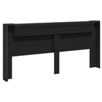 Headboard Cabinet with LED Black 220 cm