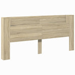Headboard Cabinet with LED Sonoma Oak 220 cm