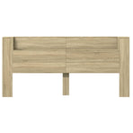Headboard Cabinet with LED Sonoma Oak 220 cm