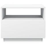 Coffee Table with LED Lights White 50x49x40 cm