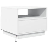 Coffee Table with LED Lights White 50x49x40 cm - Extra Image