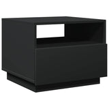 Coffee Table with LED Lights Black 50x49x40 cm - Side View
