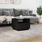 Coffee Table with LED Lights Black 50x49x40 cm - Top-Down View