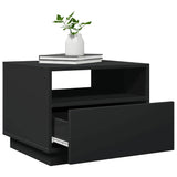 Coffee Table with LED Lights Black 50x49x40 cm - Rear View