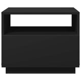 Coffee Table with LED Lights Black 50x49x40 cm - Close-Up Angle