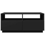 Coffee Table with LED Lights Black 90x49x40 cm - Close-Up Angle