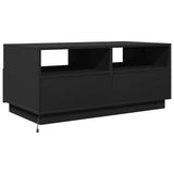 Coffee Table with LED Lights Black 90x49x40 cm - Extra Image