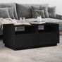 Coffee Table with LED Lights Black 90x49x40 cm