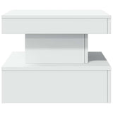 Coffee Table with LED Lights White 50x50x40 cm - Low Angle