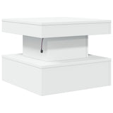 Coffee Table with LED Lights White 50x50x40 cm - Extra Image