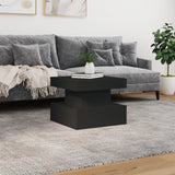 Coffee Table with LED Lights Black 50x50x40 cm - Top-Down View