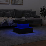 Coffee Table with LED Lights Black 50x50x40 cm - 45-Degree Angle
