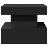 Coffee Table with LED Lights Black 50x50x40 cm - Close-Up Angle