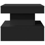 Coffee Table with LED Lights Black 50x50x40 cm - Low Angle