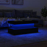 Coffee Table with LED Lights White 90x50x40 cm - 45-Degree Angle