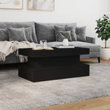 Coffee Table with LED Lights Black 90x50x40 cm - Top-Down View