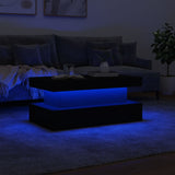 Coffee Table with LED Lights Black 90x50x40 cm - 45-Degree Angle