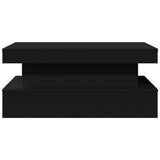 Coffee Table with LED Lights Black 90x50x40 cm - Close-Up Angle