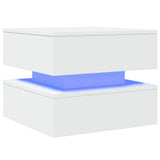 Coffee Table with LED Lights White 50x50x40 cm