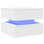 Coffee Table with LED Lights White 50x50x40 cm
