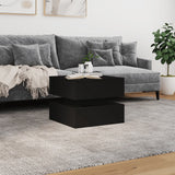 Coffee Table with LED Lights Black 50x50x40 cm - Top-Down View