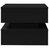 Coffee Table with LED Lights Black 50x50x40 cm